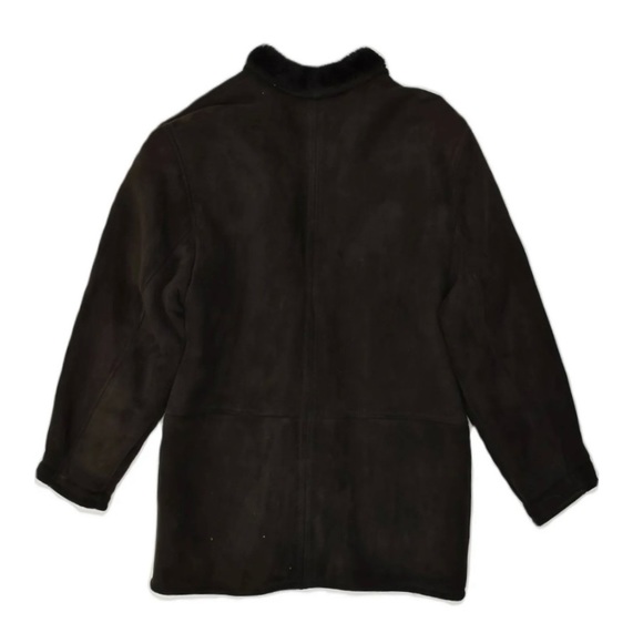 Vintage Black 💯 Sueded Lambskin Shearling Double Breasted Coat *MINT - Picture 2 of 3